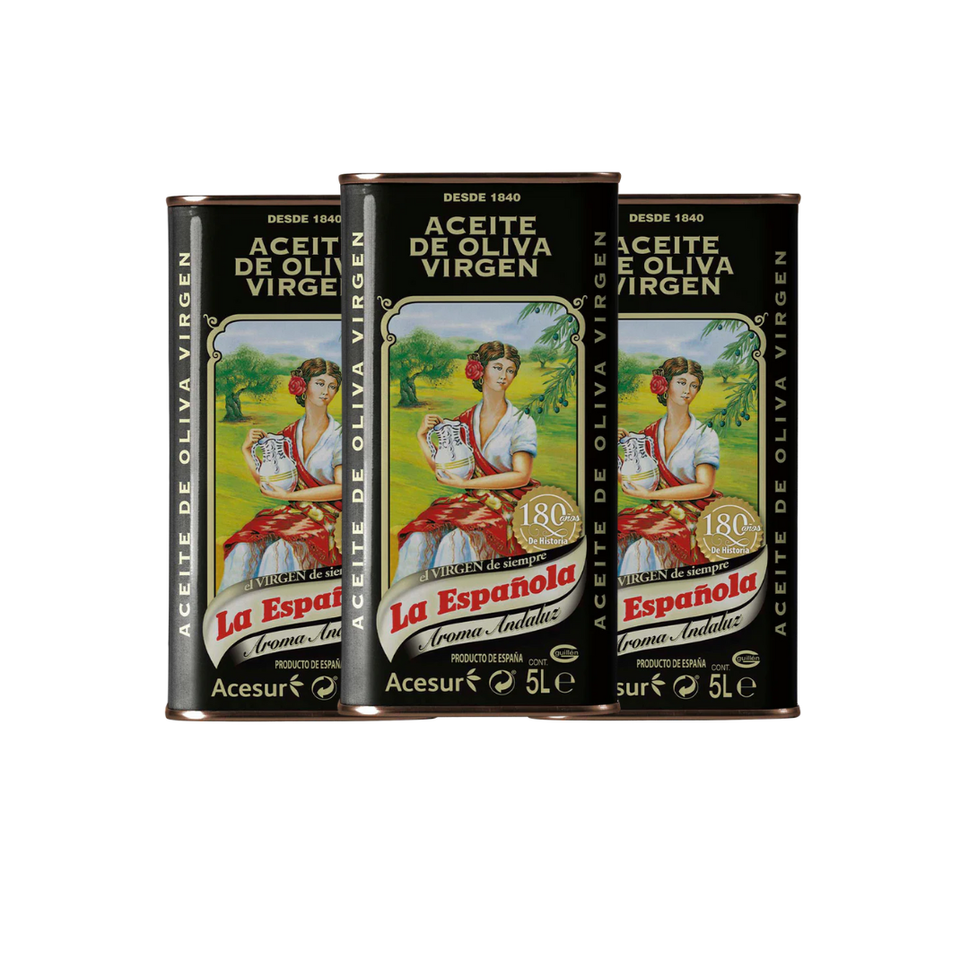 3x2 Aceite de Oliva Virgen Aroma Andaluz La Española en Lata 5L