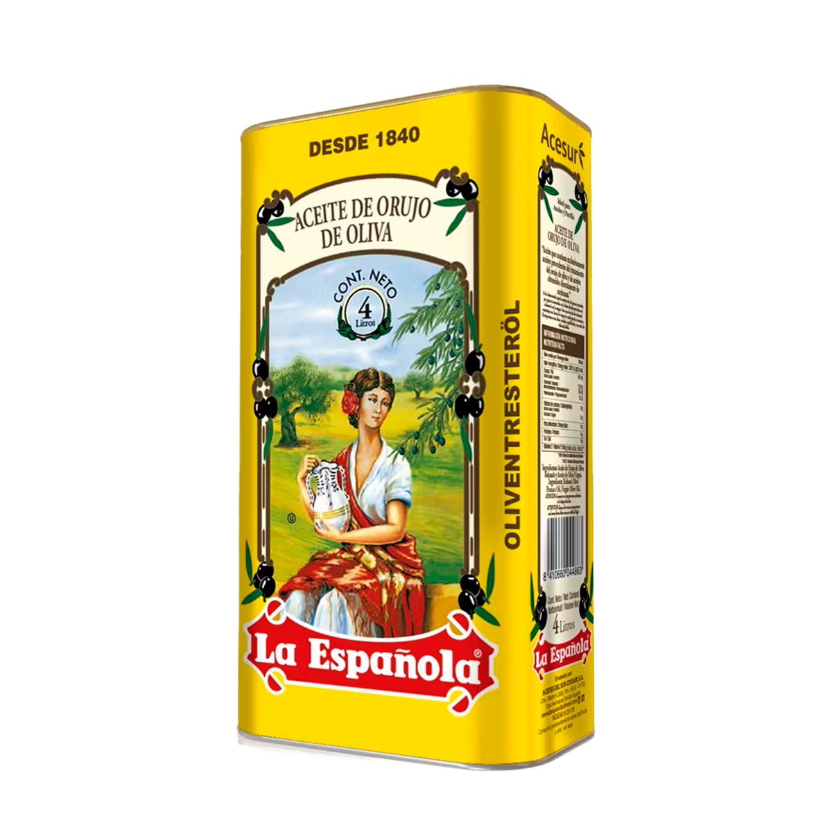Aceite de Orujo de Oliva La Española en Lata de 4L