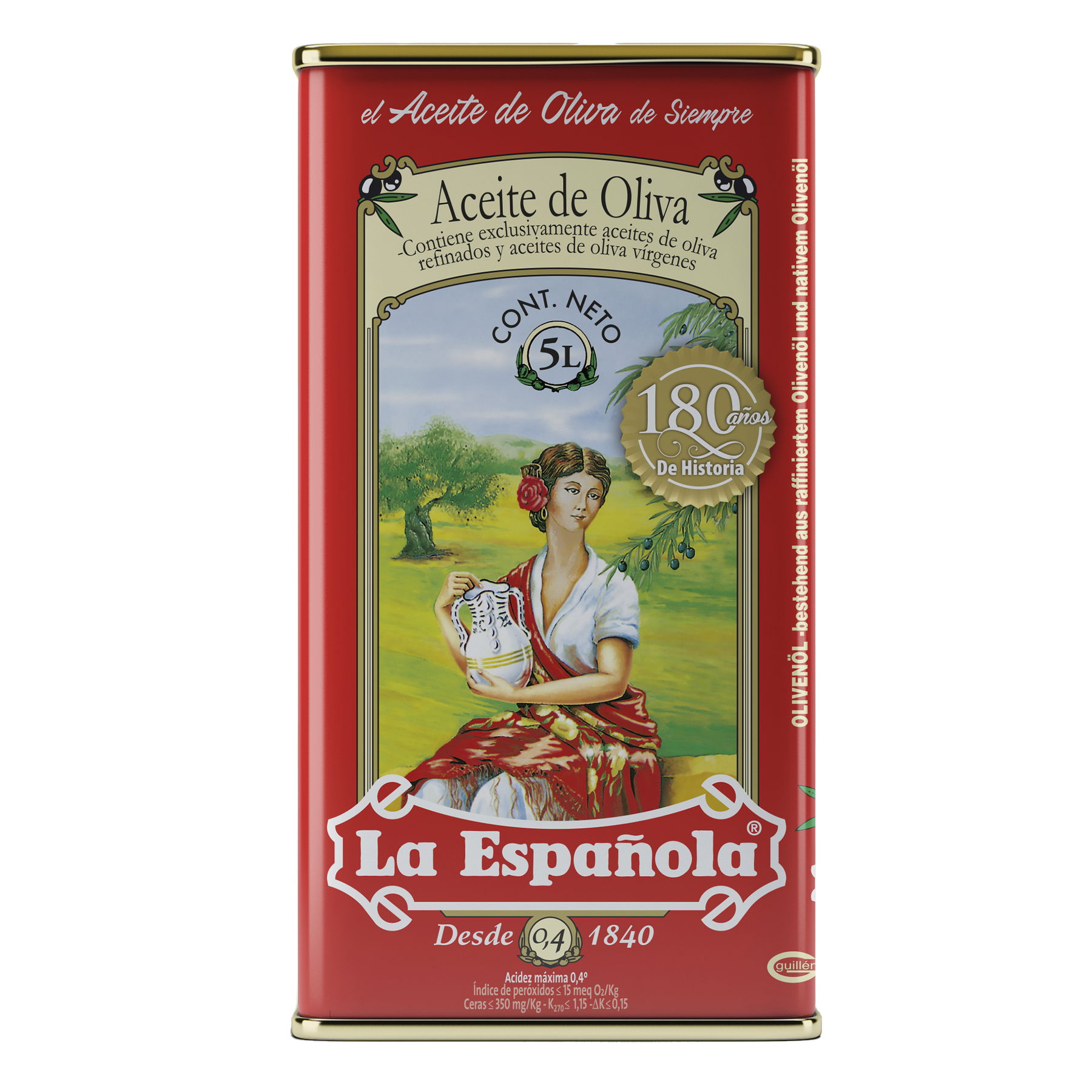 Aceite de Oliva Suave 0,4º La Española en Lata 5L