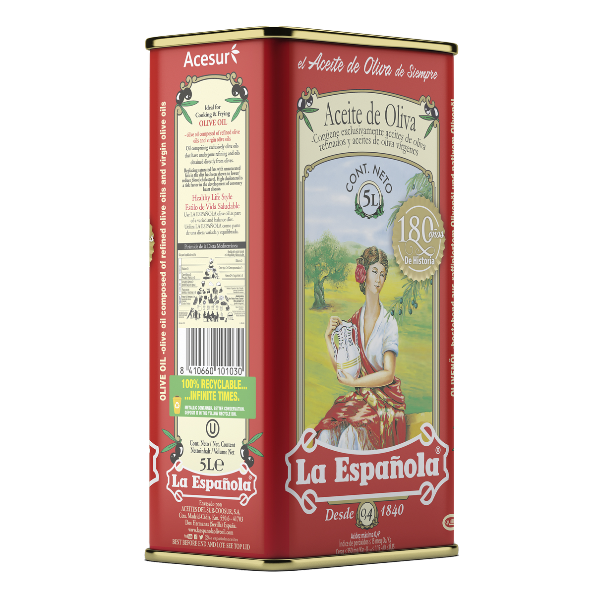 Aceite de Oliva Suave 0,4º La Española en Lata 5L