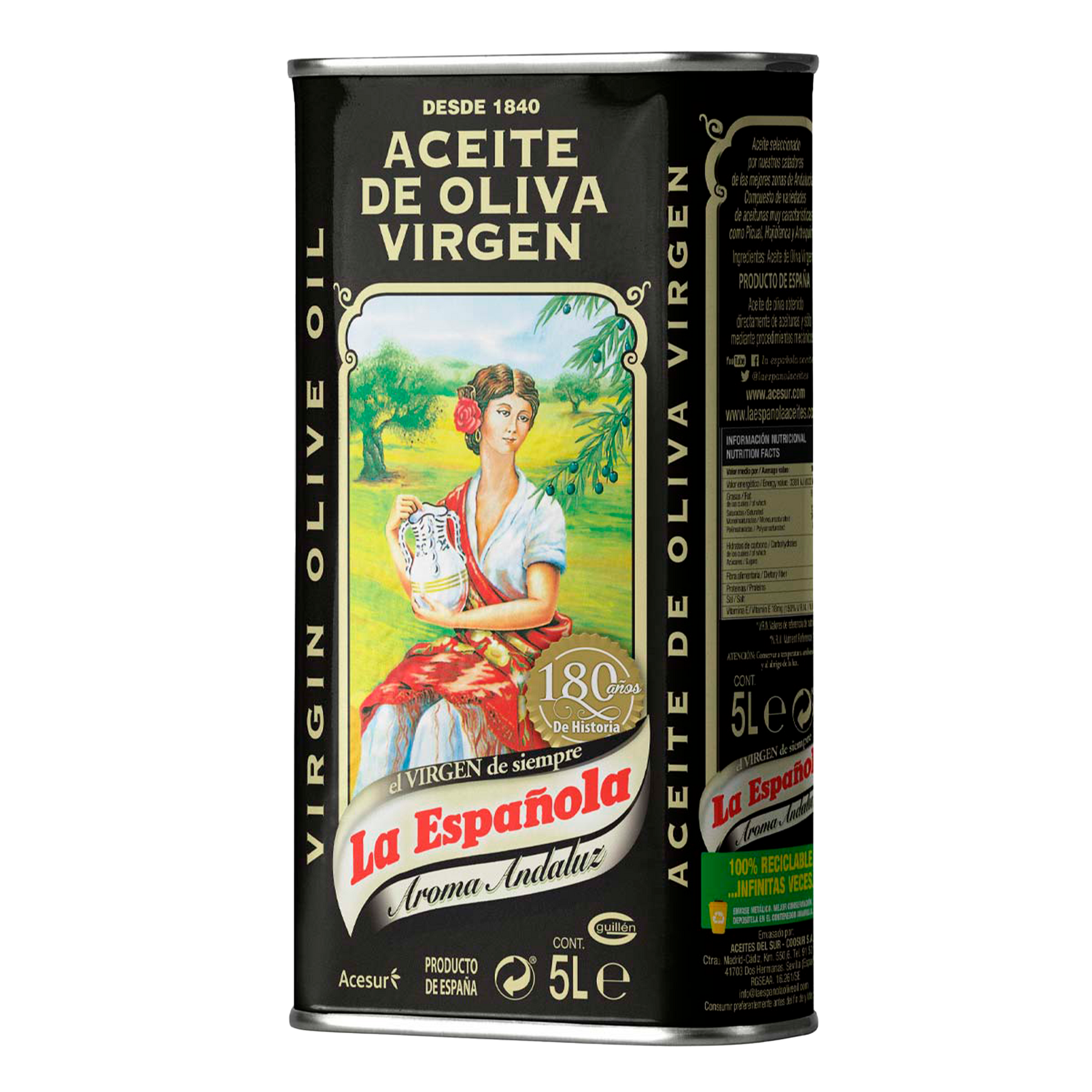 Aceite de Oliva Virgen Aroma Andaluz La Española en Lata 5L