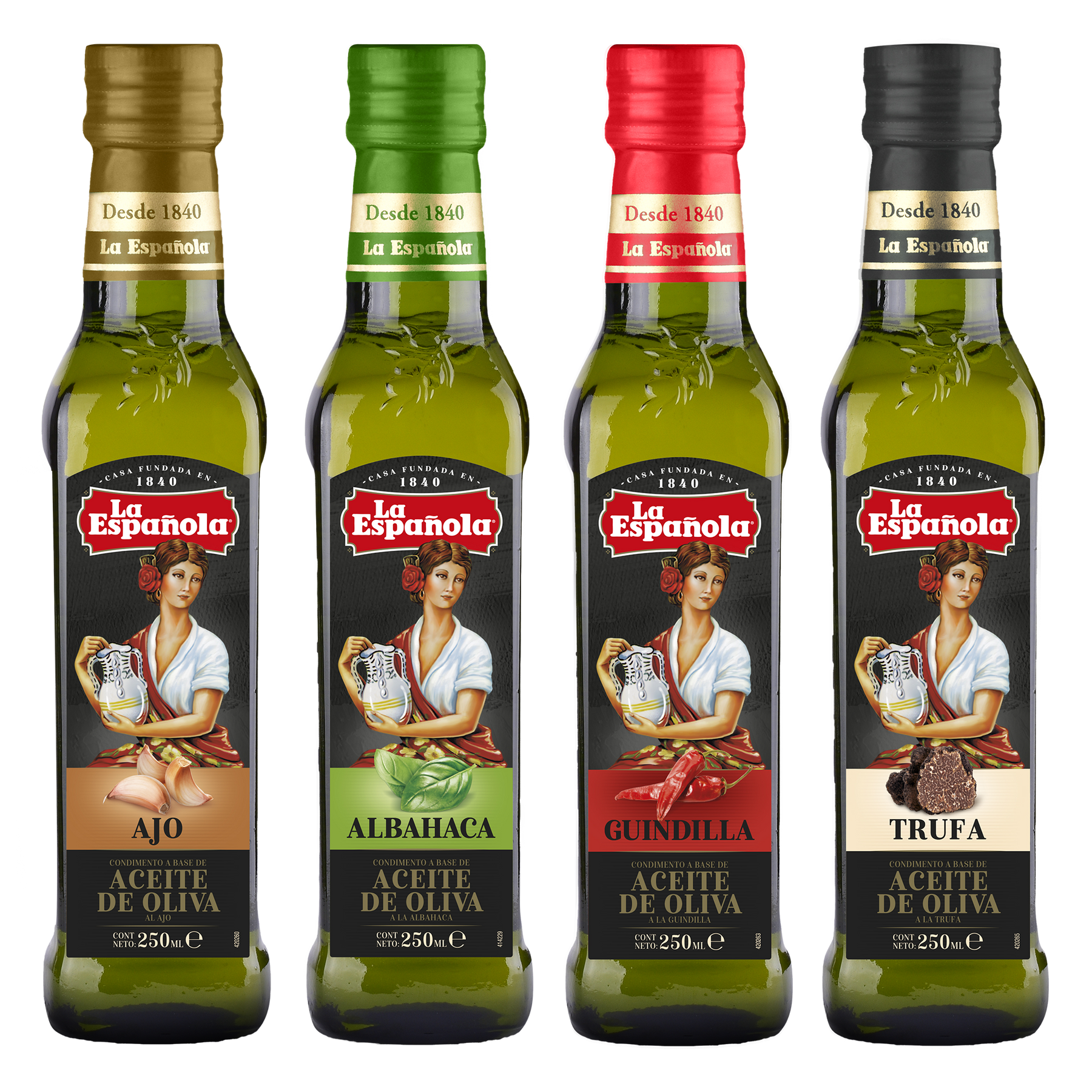 Pack de Aceites Aromatizados La Española botellas cristal 250ml