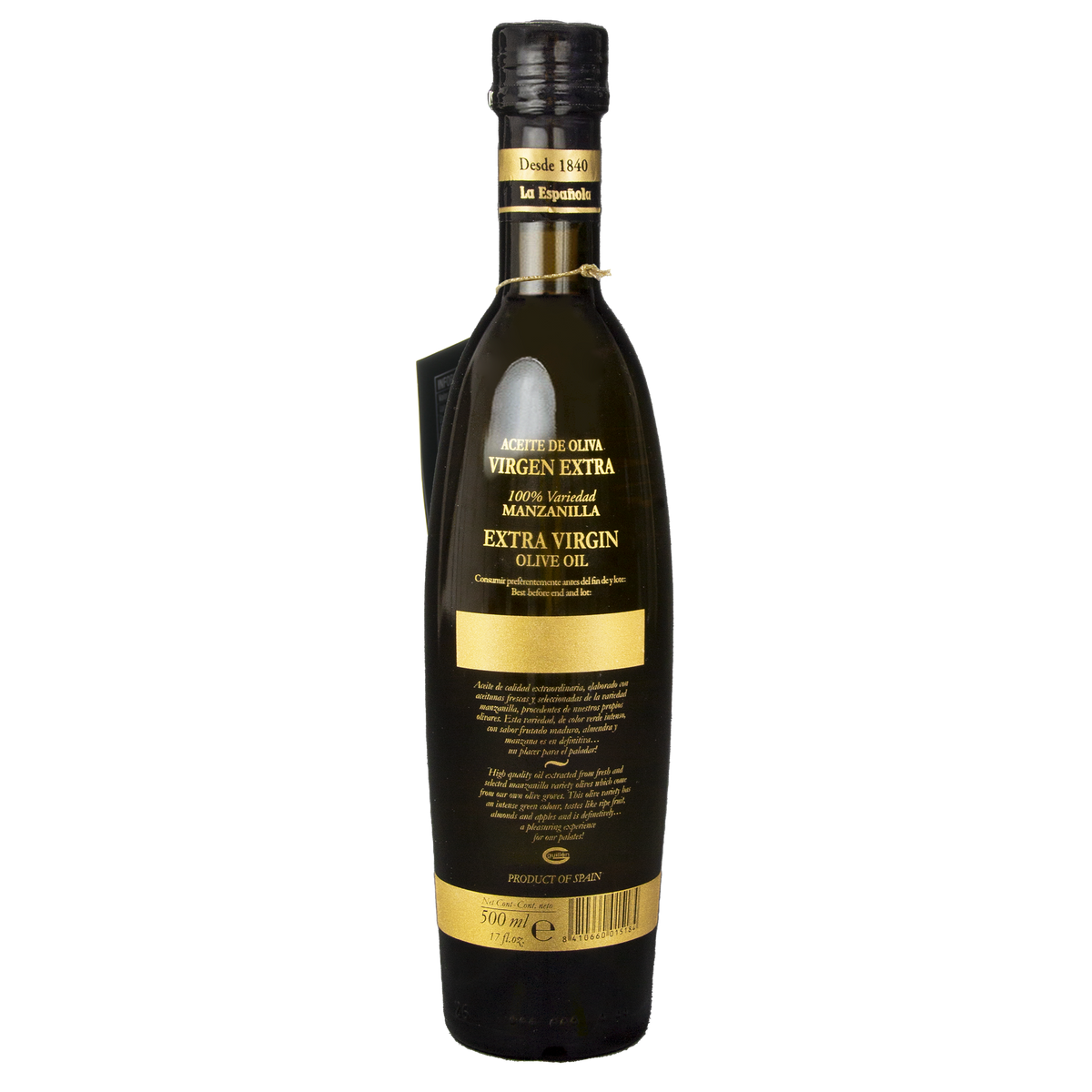 Aceite de Oliva Virgen Extra Gourmet Manzanilla La Española Botella Cristal 500ml