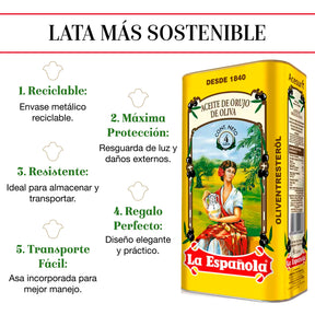 Aceite de Orujo de Oliva La Española en Lata de 4L