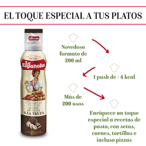 Aceite de Oliva Virgen Extra La Española con esencia de Trufa en Spray de 200ml