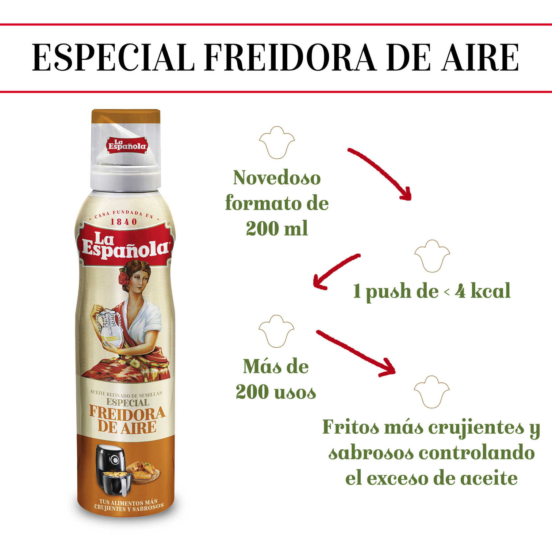 Aceite La Española en Spray Especial Freidora de Aire