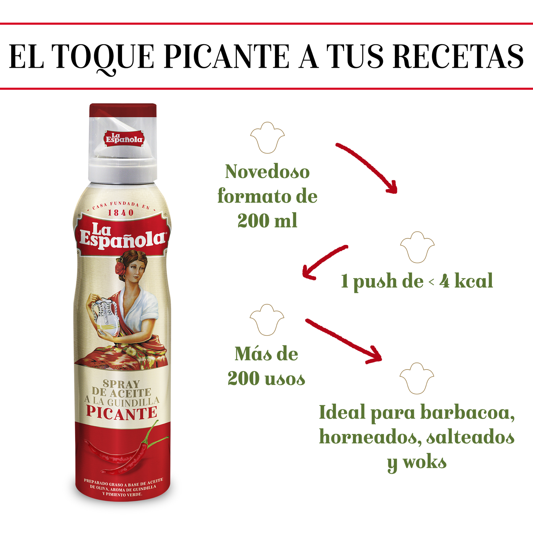 Aceite de Oliva Picante La Española en Spray 200 ml