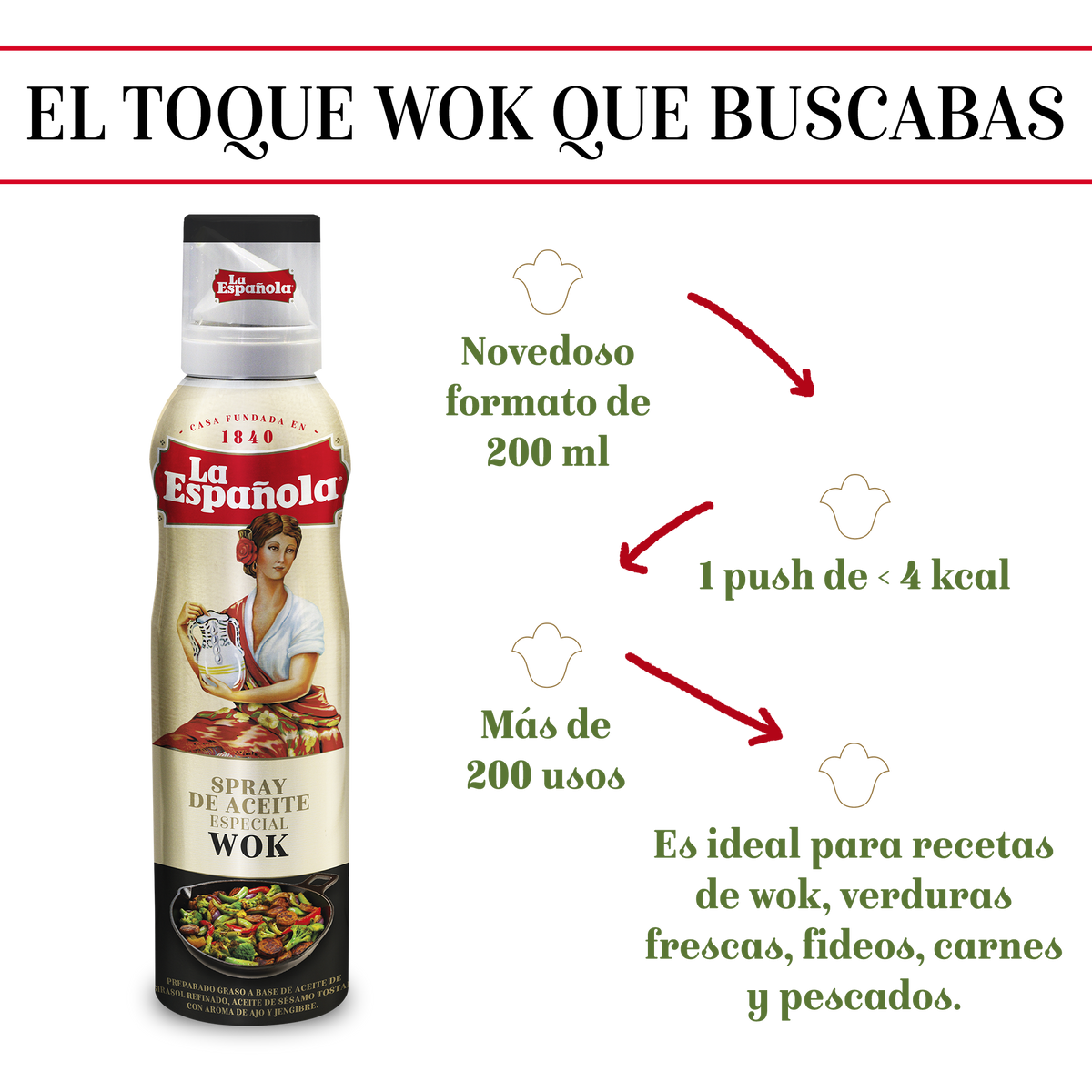 Aceite de Semillas La Española especial Wok en Spray 200 ml