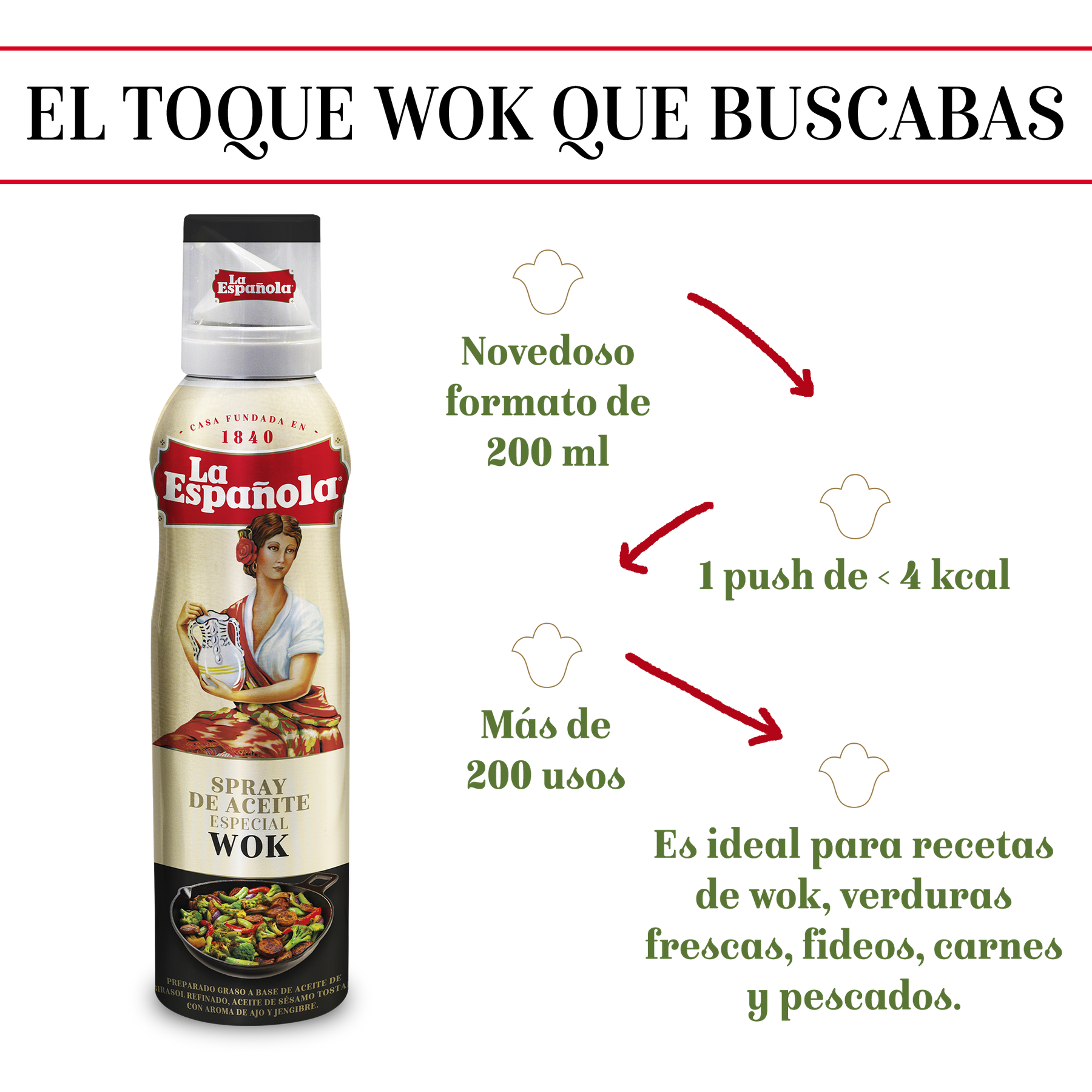 Aceite de Semillas La Española especial Wok en Spray 200 ml