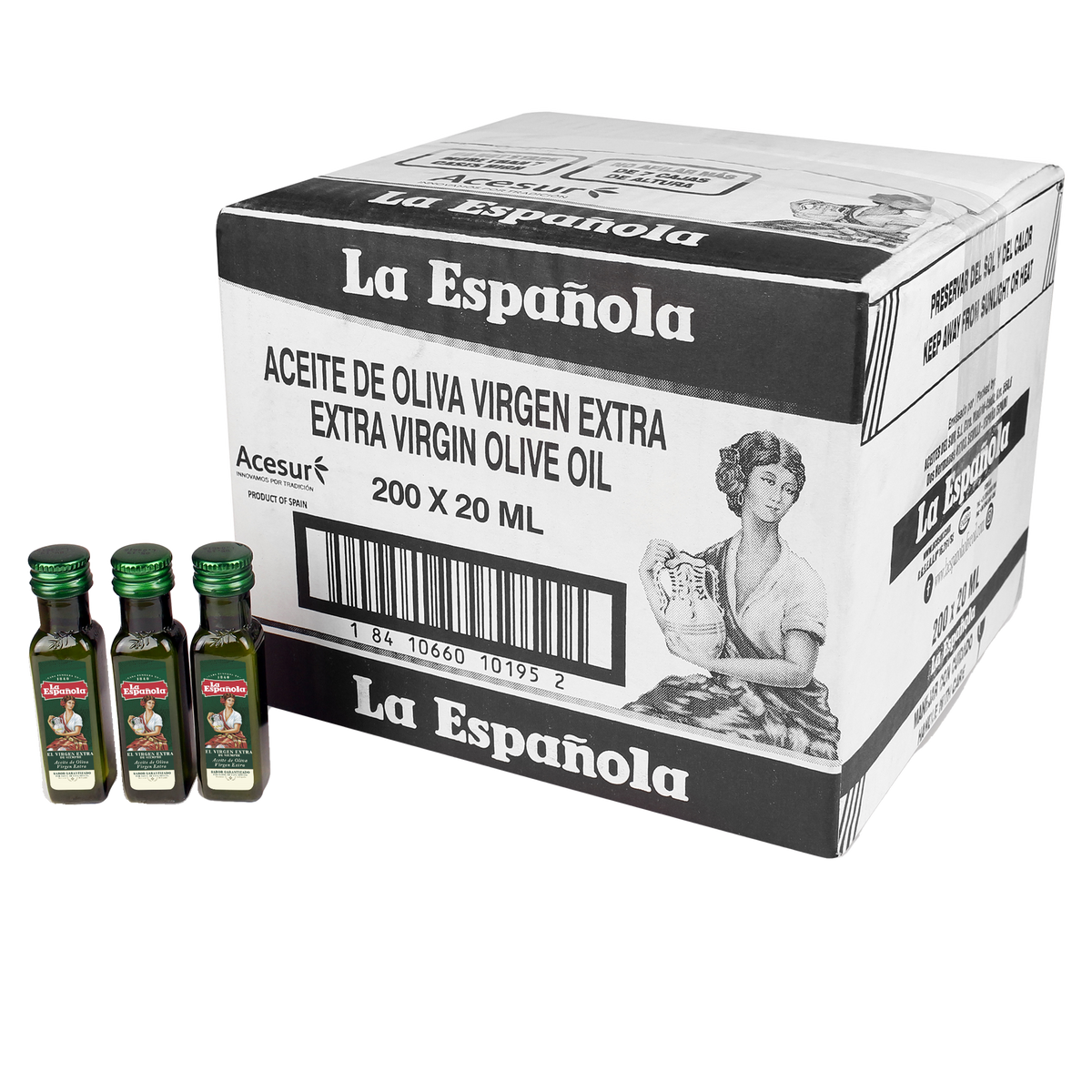 Caja de 200 miniaturas de Aceite de Oliva Virgen Extra de 20ml